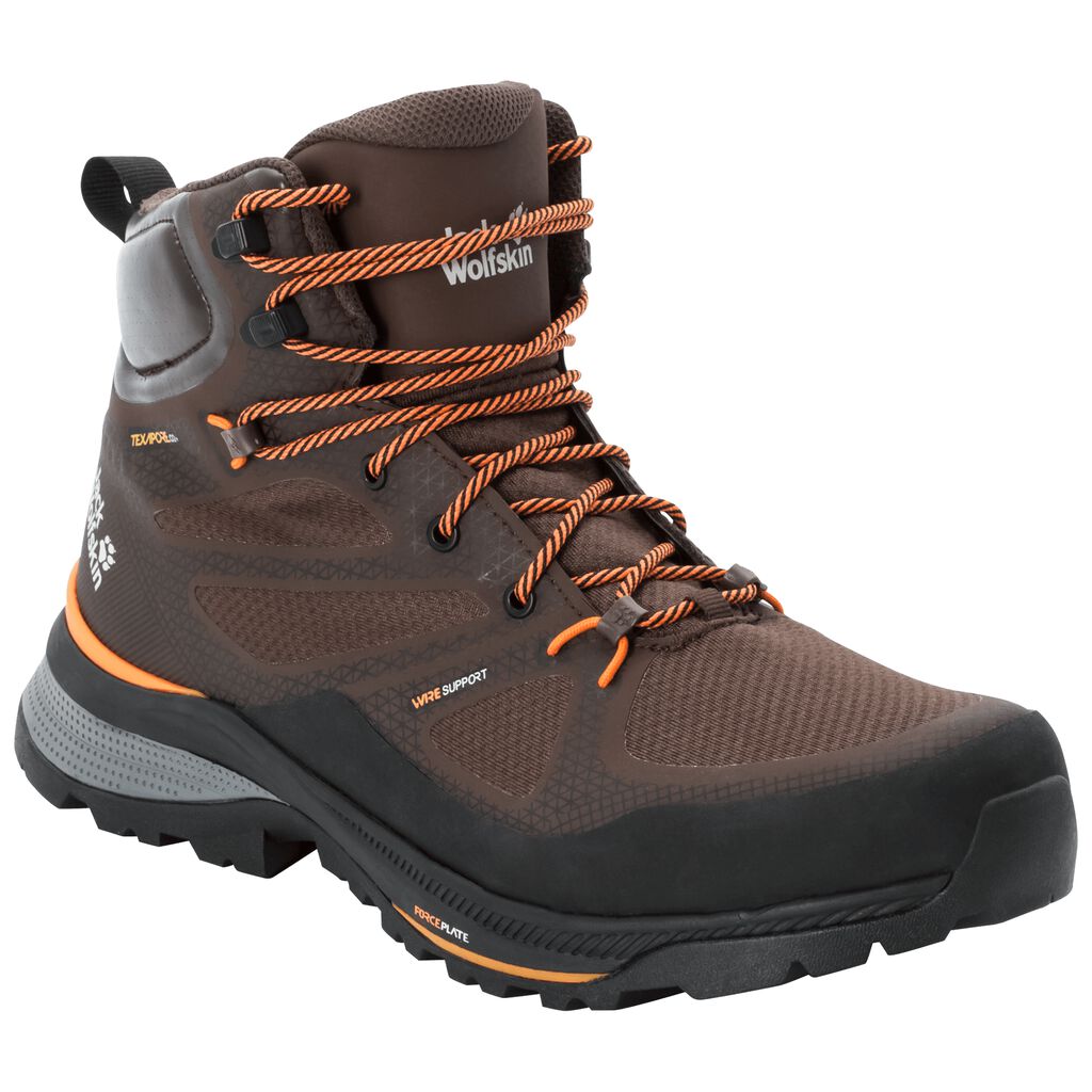 Jack Wolfskin FORCE STRIKER TEXAPORE MID ορειβατικα παπουτσια ανδρικα μαυρα/πορτοκαλι | GR2763948